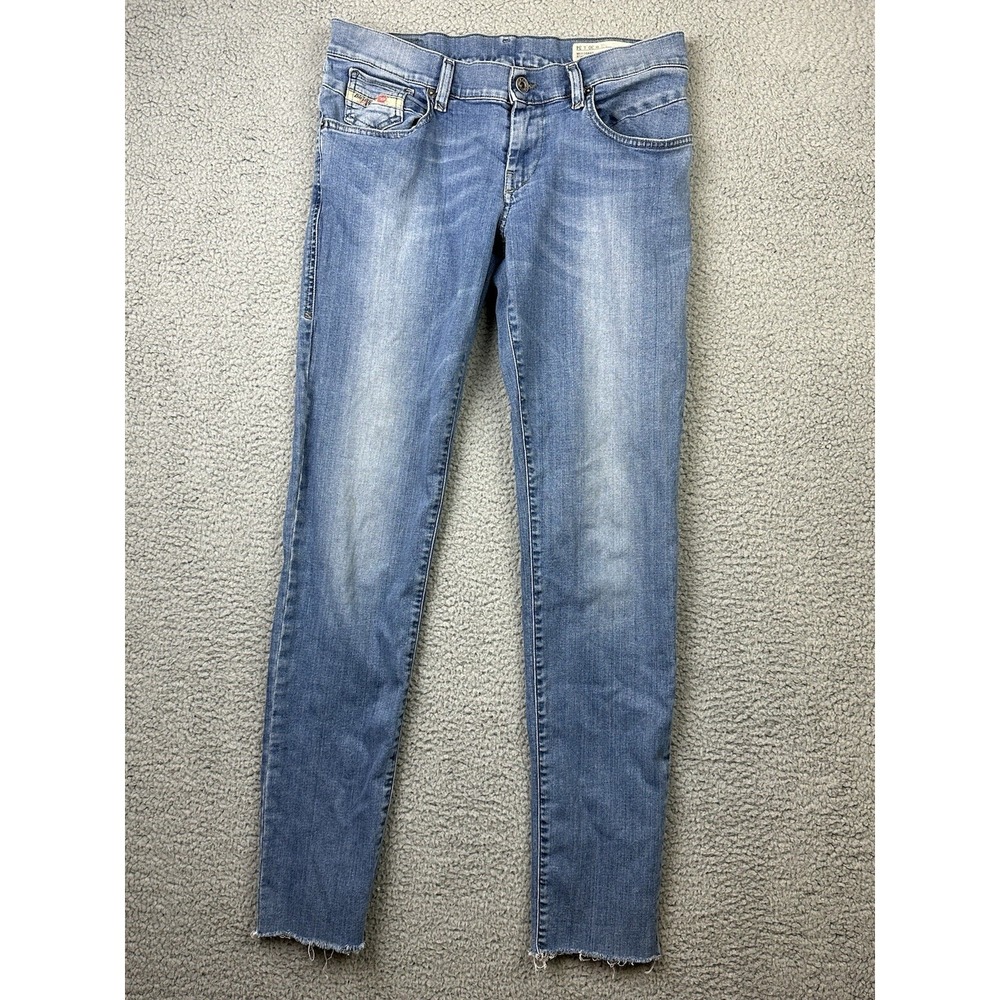 DIESEL Jeans Womens 30x34 (32) Getlegg Slim-Skinny 0884X Stretch Jeans Raw Hem